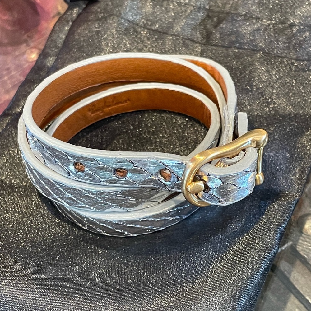 Silver Python Gold Buckle LeighElenaWrap Bracelet